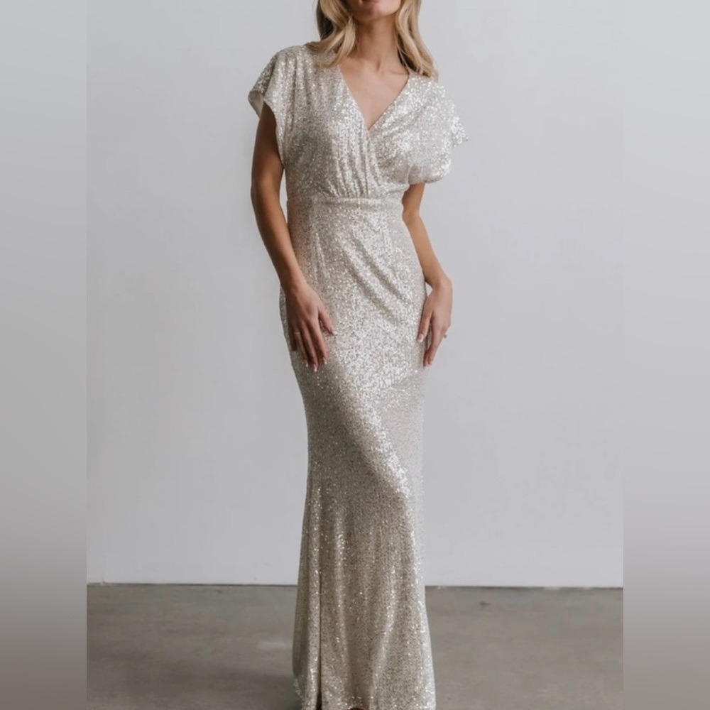 Baltic Born Vienna Sequin Maxi dress in Silver